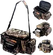 Large Capacity Tackle Bag, Fishing Tackle Bag with Multi-Pocket, Oxford Cloth Box, Portable Small Adjustable Padded Strap and Top Handle