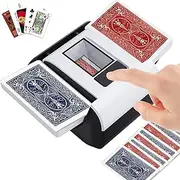 Card Shuffler Machine - Dual Modes (Auto/Manual), Ultra-Quiet 1-2 Deck Automatic Electric Shuffler for Poker, UNO, Blackjack, Texas Hold'em, Phase 10, Skip-Bo and More Cards Games