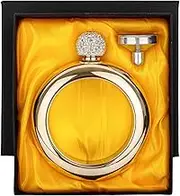 TOPTIE Bracelet Bangle Flask for Liquor 3.5 oz Stainless Steel Bracelet Flask Gift Ideas for Women (Rose Gold with Rhinestones Lid)
