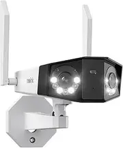 Reolink 4K WiFi Security Camera Outdoor with 180° Ultra-Wide Angle, 2.4/5 GHz IP Cam, Smart Human/Vehicle/Pet Detection, Color Night Vision, Two - Way Talk, IP66 Waterproof, Duo 2 Wi-Fi