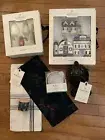 Hearth & Hand Ornaments 2 box Xmas,String Stand,towels,Mini Tasting,Ribbon;Lot 6