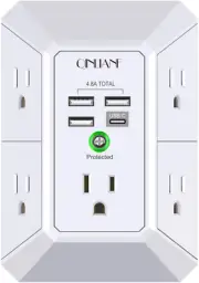 High Quality 5 Outlet Extender Multi Plug Outlet with 4 USB Charger Wall Adapter