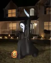 Huge 12 Ft. Licensed Scream Ghost Face LED Inflatable Spirit Halloween New