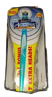 New NOS Reach Access Daily Flosser with 15 Disposable Snap on Heads Blue US3