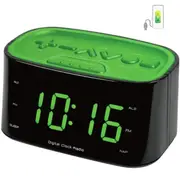 Lenoxx Large Number Display Clock Radio - Green LED
