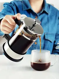 在飛比找Yahoo!奇摩拍賣優惠-遠岸法壓壺咖啡壺家用濾泡式手沖咖啡壺打奶泡器玻璃沖茶器過濾器