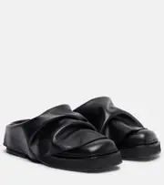 [The Attico] The Attico Mini Robin leather mules AU 11 black