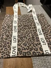 Loft Leopard Print Bag New With Tags Canvas 16" x 16"