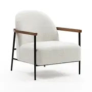 Modern Furniture KAZAN 72x81cm Lounge Chair - Off White, Walnut & Black