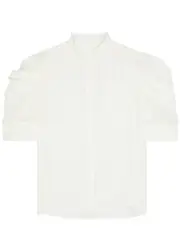 Frame Gillian Puff-sleeve Silk-chiffon Blouse - Off White - S (UK8-10 / S) S (UK8-10 / S)