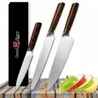 Chef Slicing Utility Knife Set German Stainless Steel Wood Handle Gyuto Paring L