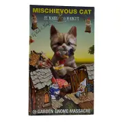 Mischievous Cat Gnome Massacre Garden Statue Mark & Margot Weatherproof