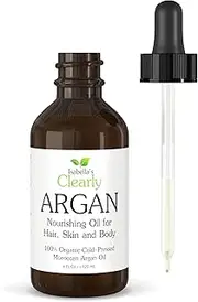 Organic ARGAN Oil of Morocco | 100% Pure Cold Pressed Moroccan Oil for Hair, for Face, for Scalp, for Skin, for Nails and for Body | Virgin, Unrefined, In Glass Bottle (Bulk 120 ml)