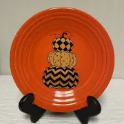 FIESTA Ware halloween GEO PUMPKIN 9" LUNCHEON lunch PLATE poppy orange NWT 1st