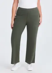 [Virtuelle] Taking Shape The Travel Wide Leg Jean Size 10 in Olive, Cotton - Plus Size Women's Clothing Olive