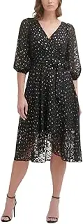 [DKNY] Women's Print Faux Wrap Dress