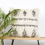 Linen Connections Monochrome Cushion Cover Multi colour Weave 'Shaggy' Beni Ourain Style Cushion Cover - Berber Style Cushion Cover - 005