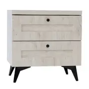 Bayville 2 Drawer Bedside Table Urban Snow