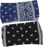 [EXAOMBLE] 2Pcs Wide Sports Headbands Elastic Moisture Wicking Hair Bands for Workout Jogging Exercise Non Slip Design Comfortable Fit Stylish Patterns for Active