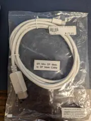 6ft DisplayPort to Mini-DisplayPort - White - DP to Mini DP - Gold connectors
