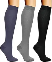 [SunBlue] Compression Socks for Men & Women (3 Pairs) – Supportive Fit for Travel, Running, Long Hours, Standing, Everyday Use, Size S/M
