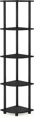 Furinno Turn-N-Tube 5 Tier Corner Display Rack Multipurpose Shelving Unit,1-Pack