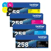 Brother TN-258 Toner Cartridge Bundle Pack - Includes [1x Black, Cyan, Magent...