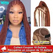 Synthetic Transparent HD Full Lace Braided Wigs For Black Women Crochet Braid