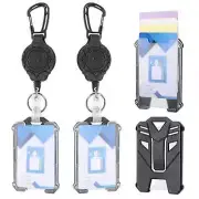 2 Pack Retractable Badge Holder, Heavy Duty Badge Reels with ID Badge Holder