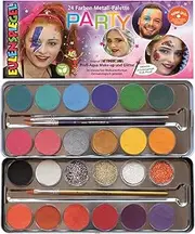 Eulenspiegel 10135871 Party 20 Colors & 4 Glitter Vanity Palette Vegan Colours & Brush, Colourful, 24 Farben