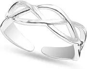 LeCalla 925 Sterling Silver Toe Rings for Women | Minimalist Classic Toe-Rings for Gifting Simple Open Adjustable Toe Band Ring for Women