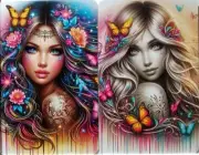 Swap cards Modern playing card back Stunning Butterfly Ladies