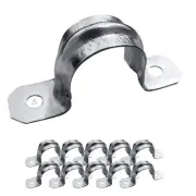 1-1/2 Inch Two Hole Snap-On EMT Conduit Strap, Reinforced Rib, Galvanized Zin...