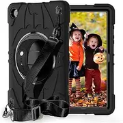 [Nexue] for Samsung Galaxy Tab A9+/A9 Plus 11”2024 Model (SM-X210/X216/X218), Shockproof Case with 360 Rotating Stand/Hand Strap/Shoulder Strap Kids Students Tablet Case,Black