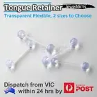 3-6x Tongue Bar Retainers Piercing Ring Barbell Clear Transparent Body Jewellery