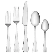 Simplicity 53-Piece Stainless Steel Flatware Set with Serving Utensil Set, Se...