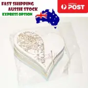 Pearl White Love Heart Gold Sparkles Wine Glass Wedding Table Name Card 80mm