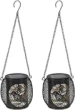 Solar Lanterns, LED Solar Hanging Light Outdoor, IP65 Waterproof, High Brightness Decorative Illuminated Lantern for Garden Patio Backyard Sidewalk Pathway Lawn