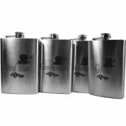 8oz Best Man, Groom, and 4 Groomsman Hip Flasks Wedding gift (QTY 6 flasks)
