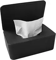 LEFUYAN Wipes Dispenser, Dustproof Tissue Storage Box Case Wet Wipes Dispenser Holder with Lid for Home Office Desk (Black)