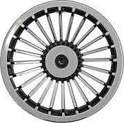 Red Hawk CAP-0002 Wheel Cover Compatible with/Replacement for E-Z-GO 19241G1, 19241G3, 31428G1 8" Turbine Black/Silver Golf Carts