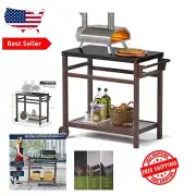 Portable 2-Tier Camping Pizza Oven Rack with HDPE Frame - All-Weather Use
