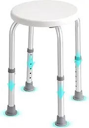 VEVOR Shower Chair for Inside Shower, Adjustable Height Shower Stool, Non-Slip Bench Bathtub Seat Stool for Elderly Disabled Adults Handicap, 300 lbs Capacity