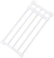 12 Sizes Adjustable Rack Hanger Rod Shelf Closet Kitchen Organiser Separator - White Plastic, Space-Saving Design, Ideal for Shoes & Accessories