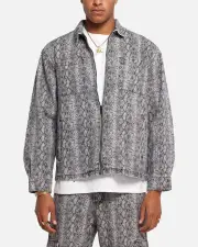[XXIII] Xxiii Snake Skin Jacket Black Snake Print - Size 2XL 2XL Black Snake Pri
