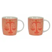 2PK Annabel Trends Coffee Mug Zodiac Libra 350ml Milk/Tea Cup w/ Handle Orange