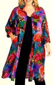 TS TAKING SHAPE plus size M / 20 Natural Wildflower Shirt Dress glam NWT rrp$170