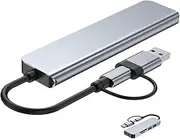 HOMSFOU USB Splitter Hub Multi Port USB Adapter for Laptop Computer with Card Reader High Speed Data Transfer Compatible with Various Devices