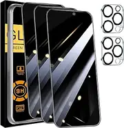 ELEPIK 3 Pack Privacy Screen Protector for iPhone 11 Pro Max + 2 Pack Camera Lens Protector with Installation Frame,Sensor Protection,Case Friendly,9H,Anti Spy, Tempered Glass Film 6.7 inch