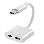 NEW 2in1 Dual Type-C USB C to AUX Headphone Jack Cable for Huawei Mate 20 RS USA